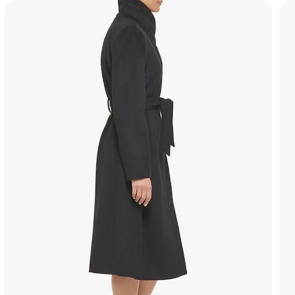 NWT Cole Hann Women’s Signature Slick Belted Long Wool Blend Coat Size 12. - Picture 2 of 13